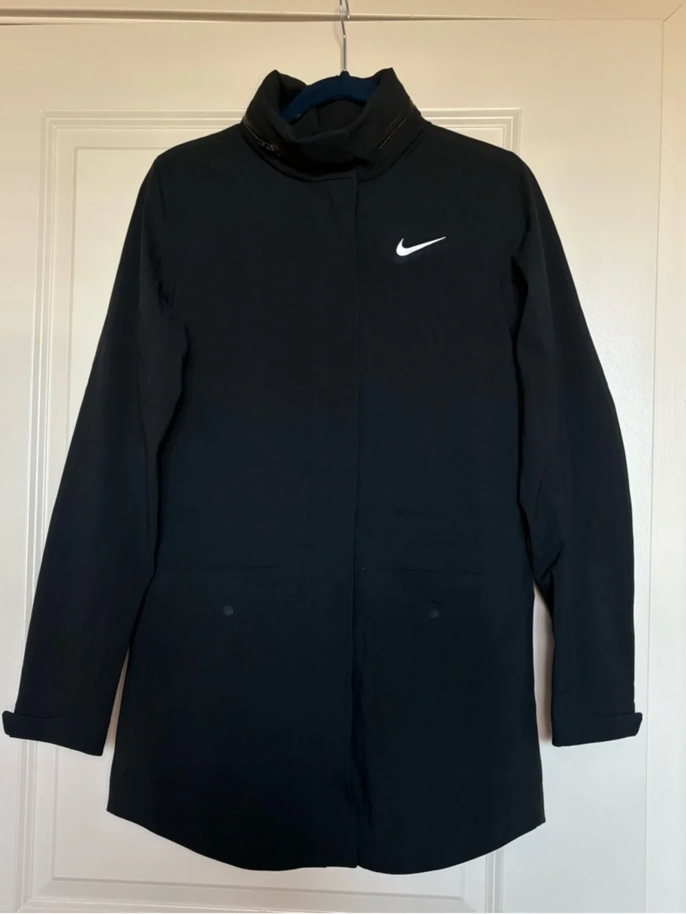 Nike Golf Women's Storm Fit Long Jacket with Stowable Hood Black Size Small